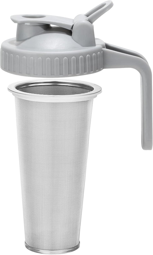 Cold Brew Coffee Filter with Pour Spout Lid for 32 OZ Mason Jar, 304 Stainless Steel Strainer for Iced Drinks