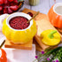 Pumpkin Shape Ceramic Sugar Bowl with Lid and Spoon, Elegant Design for Home and Kitchen, Yellow, 10.5 OZ