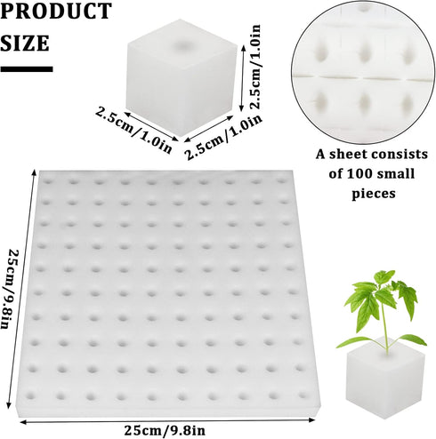 XIDAJIE 200 Pcs Hydroponic Sponges, Planting Gardening Tool for Soilless Cultivation and Seedling Growth