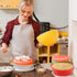 Round Cake Pans Silicone Molds for Baking - Red, Set of 3, Nonstick & Quick Release Baking Pans (4 Inch, 6 Inch, 8 Inch)