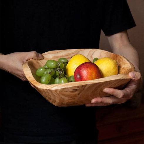 ZENFUN Wood Root Dish Bowl, Natural Handmade Serving Bowl for Snacks, Appetizer Display, 7.8''-9.5'' Diameter