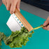 Stainless Steel Pastry Scraper, Dough/Pastry/Bread Cutter with Non-Slip Wood Handle and Herb Stripper 8-hole