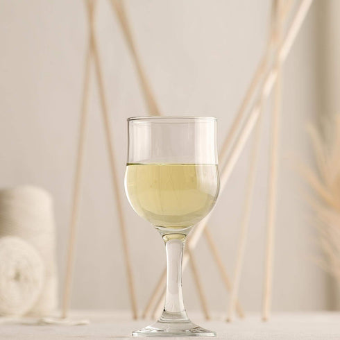 LAV Small Premium Wine Glasses Set of 6 - Clear 8 Oz White Wine Glasses, Tulip Shape Short Stem for Dinner Tables and