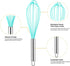 Webake Silicone Whisk Set of 4, 8 Inch and 10 Inch, for Nonstick Cookware