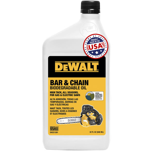DEWALT Biodegradable Bar & Chain Oil Green, Eco-Friendly, Non-Toxic Professional Bar &