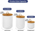 Ceramic Storage Jars, Elegant Airtight Canisters with Wooden Lid for Kitchen Spice Tea Sugar Storage (White)