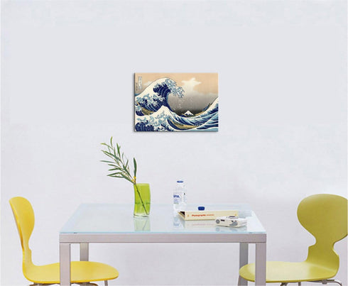 Wieco Art Great Wave of Kanagawa Canvas Prints, Stretched and Framed Modern Artwork for Home Office Decor