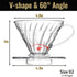 V 02 60° Cone Plastic Coffee Dripper, 1-4 Cups, Reusable Pour Over Coffee Maker for Home, Cafe