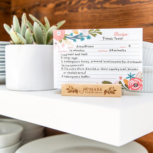 Jot & Mark Floral Recipe Cards 4x6 | Double Sided Thick Cardstock, 50 Count (Garden Floral)