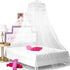 BCBYou Princess Bed Canopy Netting, Mosquito Net Round Lace Dome for Twin, Full, Queen Size Beds