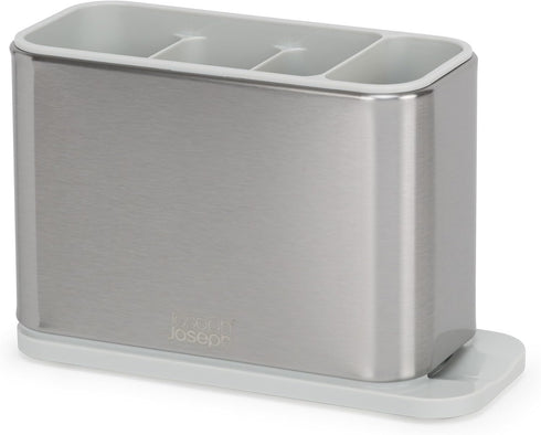 Joseph Joseph Surface Kitchen Sink Cutlery drainer, Utensil cutlery and kitchen gadgets holder with draining base, kitchen storage, Stainless Steel