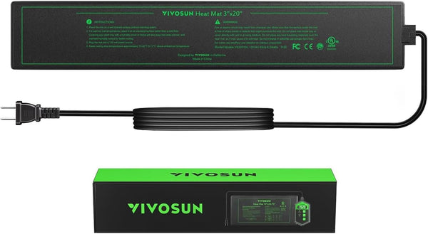 VIVOSUN Durable Waterproof Seedling Heat Mat 3" x 20" UL & MET-Certified