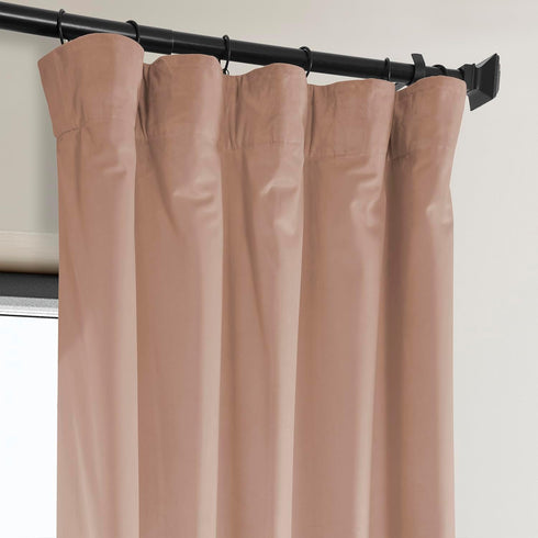 HPD Half Price Drapes Heritage Plush Velvet Curtains, 108 Inches Long Room Darkening, 50W x 108L, Peach Blossom