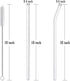 Hiware Reusable Glass Straws Set, 5-piece Drinking Straws with Cleaning Brush, 10" x 10 mm, Dishwasher Safe