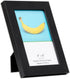 TheDisplayGuys - 4" x 6" Square Profile Wooden Picture Frame with Tempered Glass - Black - 2-Pack with Easel