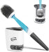 Toilet Brush and Holders, Refillable Wall Mount Silicone Toilet Brush with Ventilated Holder for Bathroom
