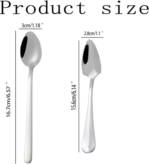 Stainless Steel Grapefruit Spoons Serrated Edge Grapefruit Spoon 2pcs Grapefruit and Dessert Spoon Kitchen Tools for Citrus Fruits Kiwi Lemon Apple Desserts