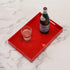 Sturdy Red Acrylic Serving Tray with Handles, 10x15 Inch for Serving Coffee, Appetizer, Breakfast, Butler, Makeup
