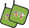 Caroline's Treasures BB6900PTHD Happy Easter Green Quatrafoil Pot Holders - Heat Resistant Kitchen Hot Pads, 7 1/2 x 7