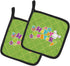 Caroline's Treasures BB6900PTHD Happy Easter Green Quatrafoil Pot Holders - Heat Resistant Kitchen Hot Pads, 7 1/2 x 7