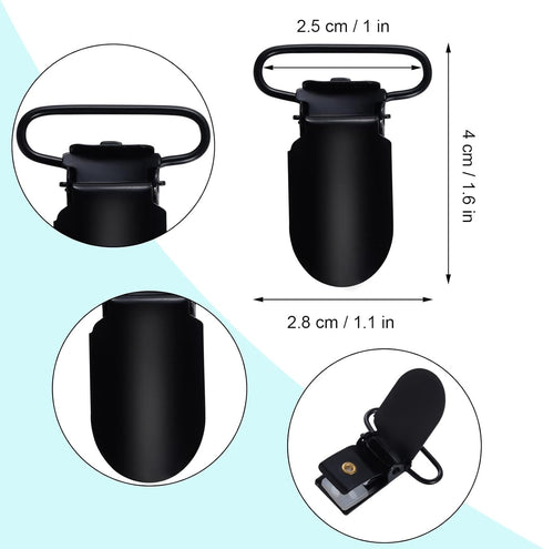 Marrywindix 20pcs 1" Black Suspender Clips Metal Holder Clips Sheet Fasteners Clips Suspenders Holder for Mattress Pad Cover Sofa Cushion