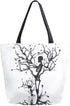 Naanle Skull Canvas Tote Bag, Large Women Casual Shoulder Handbag, Tree of Life Reusable Heavy Duty Cotton Bag
