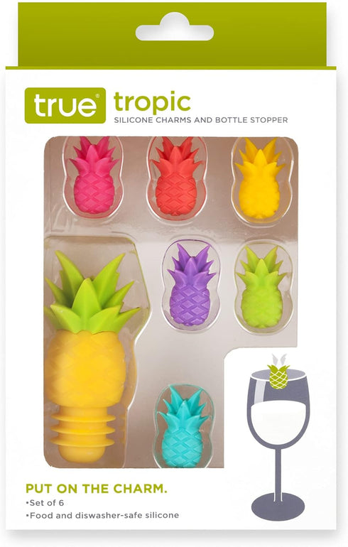Wine Charms Silicone Drink Markers - Fits Glasses and Cans, Dishwasher Safe