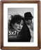 5x7 Picture Frame with Tempered Glass Walnut Solid Wood Mat for 4x6