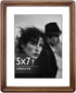 5x7 Picture Frame with Tempered Glass Walnut Solid Wood Mat for 4x6