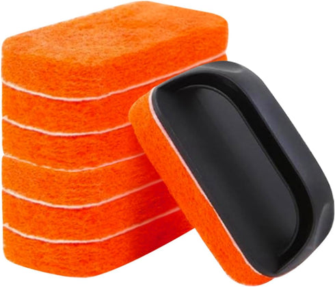 HOBITSTARX (8PCS Griddle Cleaning Kit for Blackstone Grill Stone, Non-Scratch Scouring Pads, Heavy-Duty Scraper