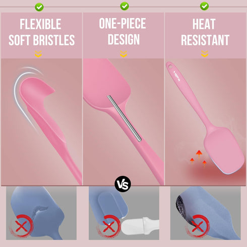 Walfos Silicone Spatula Set of 5, High Heat Resistant Kitchen Scraper Spatulas, Perfect for Cooking, Mixing & Baking