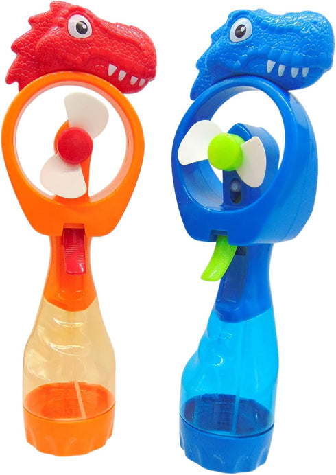 Dinosaur Misting Spray Bottle Fan Kids Personal Cooling Mist Portable Handheld Humidifier Powered Tyranasaurus T-Rex Fans with Mist for Boys or Girls, Set of 2 by Westmon Works