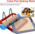 8 Inch Square Silicone Baking Mat, Set of 3 for 8 Inch Cake Pan, Silicone Mat for Baking Sheet (Red, Blue, Grey)