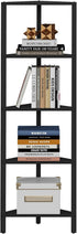 5-Tier BS05BK005 TUTOTAK Corner Shelf, Corner Bookshelf for Small Space, Narrow Display Corner Shelf Stand with Storage