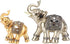 Feng Shui Lucky Elephant Statue, Golden Elegant Figurine, Small Resin Home Decoration