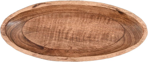 NIRMAN Mango Wood Decorative Bowl for Table Centerpiece, Dining Living Room Home Kitchen Décor (14" x 6" x 2.3")