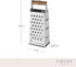 Twine Acacia Wood Handled Cheese Grater - Stainless Steel Grater, Citrus Zester, Vintage Kitchenware