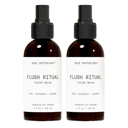 Muse Apothecary Flush Ritual - Aromatic Toilet Spray, 4 oz, Infused with Natural Essential Oils, 2 Pack