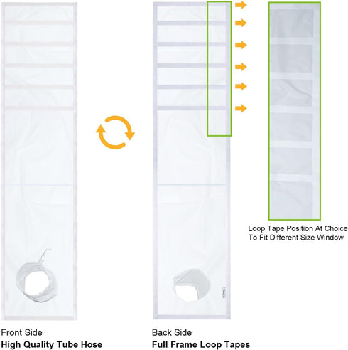 Adjustable Sliding Window Seal with Tube for Portable Air Conditioner, New 35 * 152cm-US