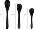 BambooMN Mini Black Serving Spoons, Tiny Wooden Spoons for Spices, 10pcs Black Oval 3.5"