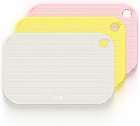 Zuutii Plastic Cutting Board, 16.5"x10.6" Large Chopping Board with Juice Grooves, Dishwasher-Safe (Yellow)