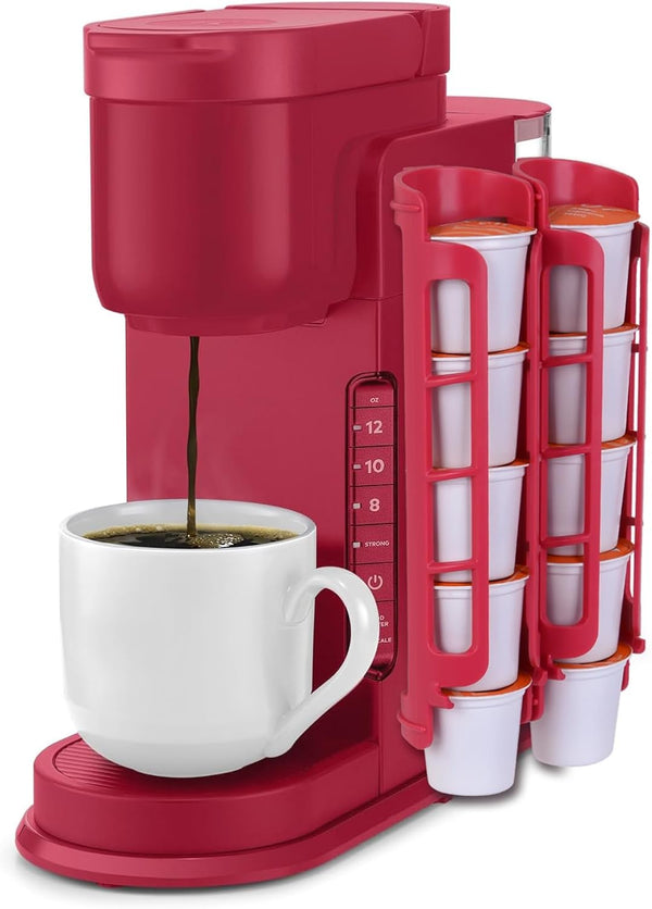 STORAGENIE Coffee Pod Holder for Kerig Kcup, Red Side Mount K Cup Storage Organizer for Small Counters