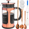 French Press Coffee Maker, 8 cups, 34 oz, 304 Stainless Steel with 4 Filter Screens, Heat Resistant Borosilicate Glass