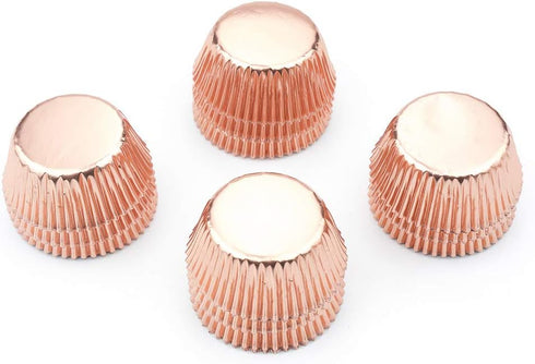 Gifbera Mini Rose Gold Foil Cupcake Liners, Metallic Baking Cups, 300-Count