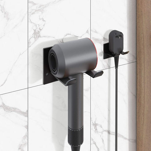 Self Adhesive Hair Dryer Holder, Wall Mounted Organizer for Bathroom, Compatible with Supersonic Hair Dryers