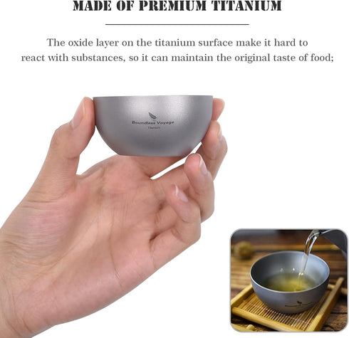iBasingo 30ml Titanium Double Layer Sake Cup - Outdoor Camping Portable Wine Cup, Picnic Whiskey Flask (1 Piece)