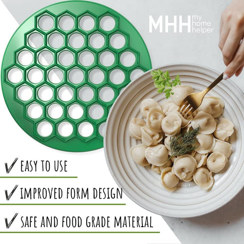 Plastic Russian Dumpling Maker - Pelmeni Maker - Dumpling Mold Machine Press - Ravioli Mould Cutter for Delicious