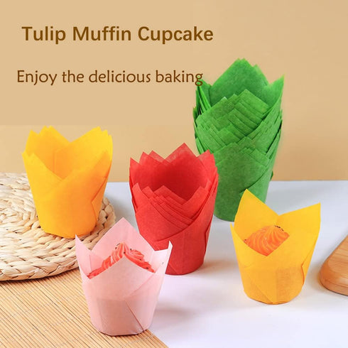 Baking Cups, 100-Count Muffin Cups, Standard Tulip Cupcake Paper Liners for All Festivals