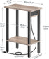 2-Tier BG240UBZ01 HOOBRO Narrow Side Table, Slim End Table with Charging Station, Skinny Nightstand with Open Storage
