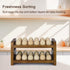 Uibyriy Countertop, 2-Tier 36 Countertop Egg Holder Wooden Egg Holder for Eggs, Wooden with Carry Handle for Chicken